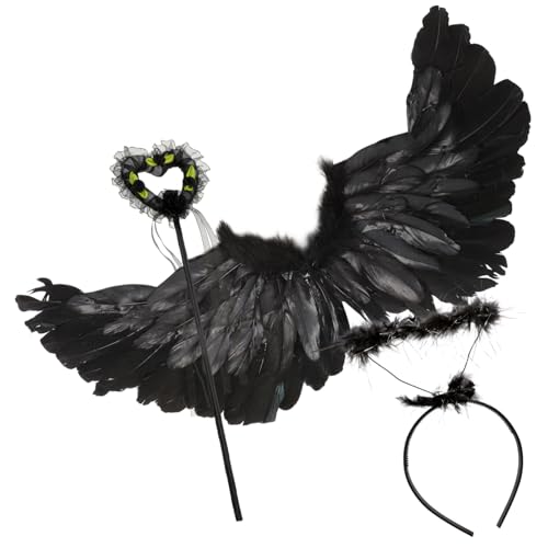 DEARMAMY 1 Satz Federflügel Engelsflügel Kostüm Feenflügel Flügel Cosplay Drachenflügel Amorflügel igelkostümkinder angel Mädchenfeenflügel Feenflügel zum Verkleiden Plastik Black DEARMAMY 1 Satz Federflügel Engelsflügel Kostüm Feenflügel Flügel Cosplay Drachenflügel Amorflügel igelkostümkinder angel Mädchenfeenflügel Feenflügel zum Verkleiden Plastik Black von DEARMAMY