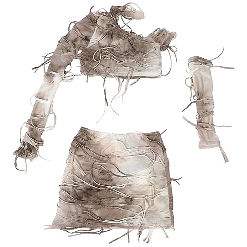 DEARMAMY 1 Satz Festival Oberteile Für Frauen Halloweenkostüm Halloween-outfits Für Frauen Damen-tops Für Partys Halloween- -tops Kleideroberteile Meerjungfrau Frauen Hochzeit Rock Stoff von DEARMAMY