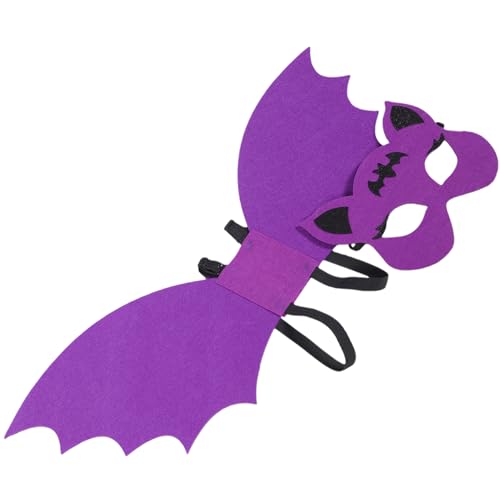 DEARMAMY 1 Satz Fledermausmaske Verkleiden Halloween-kostüme Für Cosplay Flügel Schläger Halloween-kostüm Für Tierische Maske Maskerade Kinderkostüme Fledermauskostüm Vlies von DEARMAMY