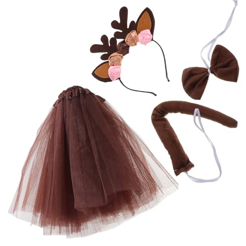 DEARMAMY 1 Satz Geweih-Stirnband-Set weihnachtskleid für Tüllrock für Mädchen Cosplay-Schwanzstütze Cosplay-Rentier-Kostüm Tiere Cosplay-Zubehör Tüll-Tutu-Rock Weihnachten Stoff DEARMAMY 1 Satz Geweih-Stirnband-Set weihnachtskleid für Tüllrock für Mädchen Cosplay-Schwanzstütze Cosplay-Rentier-Kostüm Tiere Cosplay-Zubehör Tüll-Tutu-Rock Weihnachten Stoff von DEARMAMY
