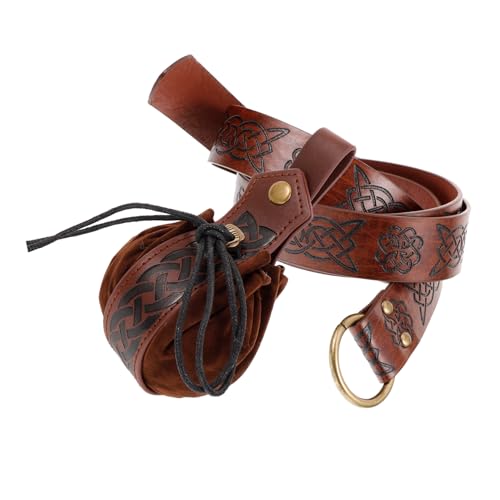 DEARMAMY 1 Satz Gürteltasche Gürtel Männer Scar Achterbahnfahrt Denim-Gürtel Goldener Gürtel Kleidung Renaissance Zubehör Renaissance-Kostüm -Cosplay-Kostüm PU-Leder von DEARMAMY