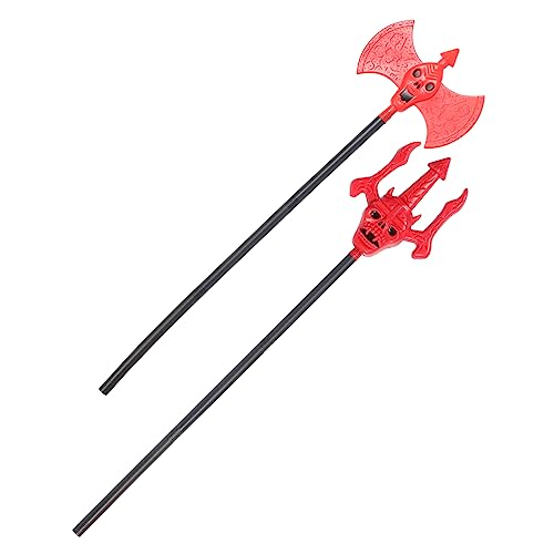 DEARMAMY 1 Satz Halloween-Requisiten gefälschte Heugabel-Requisiten Kostüme Halloween Party Dekoration Halloween Simulation leichte Halloween- Halloween- -Stütze Plastik rot von DEARMAMY