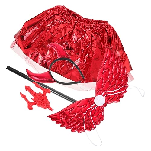 DEARMAMY 1 Satz Halloween Wings Hörner Kopfschmuck Netzrock Hörner Teufelsklammern Teufel-Cosplay-Stütze halloween kopfschmuck halloween kopfbedeckung dekoration Kostümzubehör von DEARMAMY
