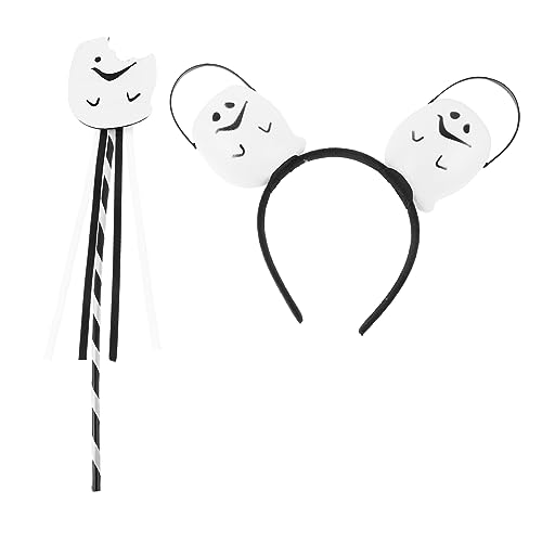 DEARMAMY 1 Satz Halloween-make-up-kostümset Halloween-kopfschmuck Halloween-party-stirnband Halloween Gruselig Plüsch Kostüme Party-cosplay-accessoires Partyzubehör Plastik Weiß von DEARMAMY