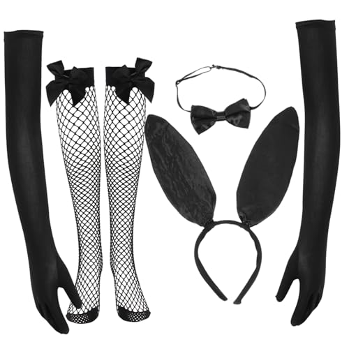 DEARMAMY 1 Satz Hasen ohren Stirnband Set Stirnbänder Heu Rabbit ear headband Costume party accessories Haarband Osterstirnband für Mädchen Kopfbedeckung für Halloween Tuch Black DEARMAMY 1 Satz Hasen ohren Stirnband Set Stirnbänder Heu Rabbit ear headband Costume party accessories Haarband Osterstirnband für Mädchen Kopfbedeckung für Halloween Tuch Black von DEARMAMY