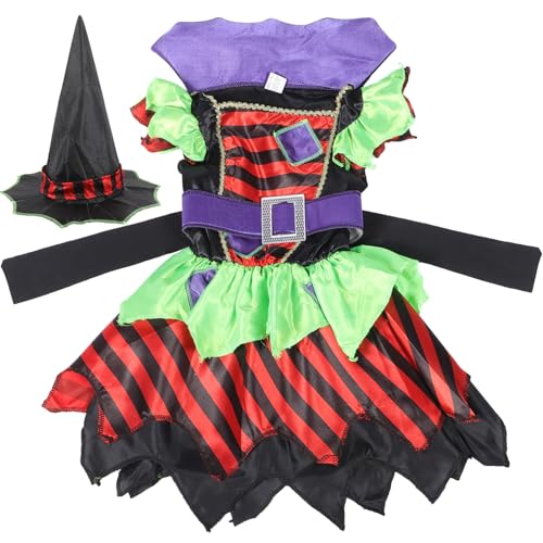 DEARMAMY 1 Satz Individueller Halloween-hexenhut Gothic-kleid Hexenkostüm Für Prinzessinkleid Halloween-hexenkostüm Hexenkostüm Für Mädchen Hexen-outfit Hexenkleid Polyester von DEARMAMY