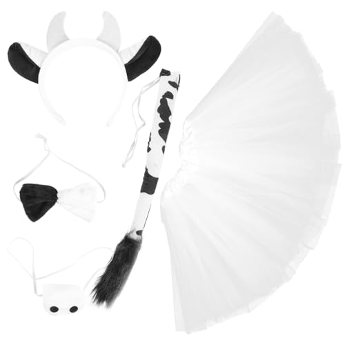 DEARMAMY 1 Satz Kuhkostüm Kuhzubehör Kuh-Cosplay-Zubehör Hund halloween haarschmuck halloween costume Einzigartiger Kuh-Cosplay-Ohr-Kopfschmuck Cosplay-Versorgung Kuhschwänze Stoff von DEARMAMY