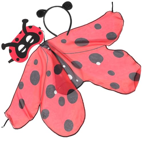 DEARMAMY 1 Satz Stirnband-Halloween-Kostüm Ladybug Kostümzubehör Ladybug Kopfschmuck Damenkostüm Frauen-Kit Marienkäfer-Kostüm Marienkäferflügel für Polyester (Polyester) von DEARMAMY