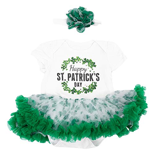 DEARMAMY St. Patrick's Day Tutu Baby Grüne Outfit Jungen und Mädchen Dress-up Brief Druck von DEARMAMY