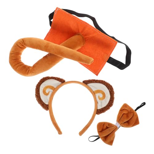 DEARMAMY 1 Satz Verkleide Requisiten Ohren Fuchsohren Hautpflege-Stirnband seidenband bandfeile weinachtendecor monkey costume Tierstirnband Partystirnband Stoff Brown von DEARMAMY
