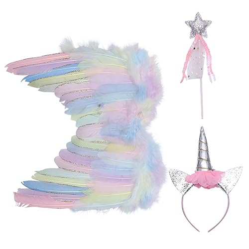DEARMAMY Set Mit Regenbogenflügel-haarfeien-stirnband Kinderspielzeug Engelkostüm Für Kinderparty Kostüm Kinderpartyzubehör Zufälliger Stil DEARMAMY Set Mit Regenbogenflügel-haarfeien-stirnband Kinderspielzeug Engelkostüm Für Kinderparty Kostüm Kinderpartyzubehör Zufälliger Stil von DEARMAMY