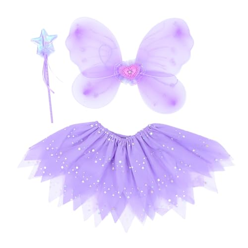 DEARMAMY Feenkleid Flügel Kinder Schmetterlingsflügel Kostüm Set Tutu Kleid Und Stock Für Partys DEARMAMY Feenkleid Flügel Kinder Schmetterlingsflügel Kostüm Set Tutu Kleid Und Stock Für Partys von DEARMAMY