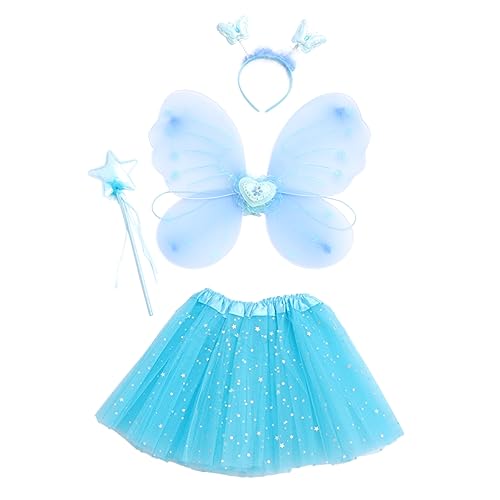 DEARMAMY 1 Set Festival Performance Dress Mit Glitzerndem Fairy Skirt Bezauberndes Cosplay Kostü Mit Schmetterlingsflügeln Und Haarreif Ideal Für Partys Und Festivals Mit von DEARMAMY