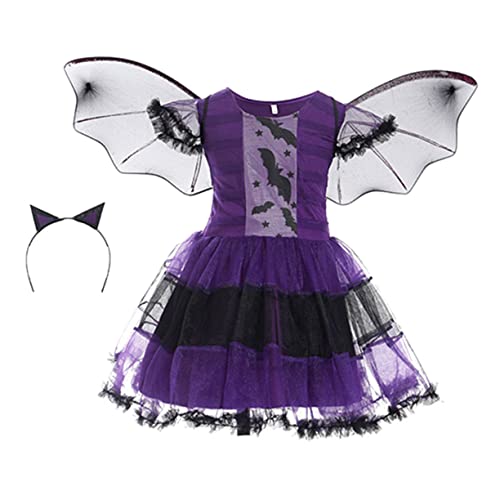 DEARMAMY Halloween Party Dekoration Set Halloween Party Kinder Halloween Hexen Cosplay Kostü Umhang Perfekt Für Bühnenaufführungen Gruselpartys Und Halloween Dekoration Kostü Mit Fledermaus von DEARMAMY