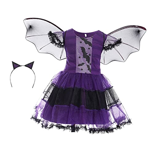 DEARMAMY Kostüm Kinder Halloween Halloween Hexenkostü Für Verkleidungskleid Mit Umhang Für Rollenspiele Und Halloween Feiern Ideal Für Karneval Und Cosplay Halloween Kinder Kostüm von DEARMAMY