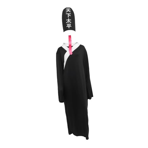 DEARMAMY 1 Set Halloween Cosplay Kostü Black Impermanence Outfit Gruseliges Geisterkostü Requisiten Für Erwachsene von DEARMAMY