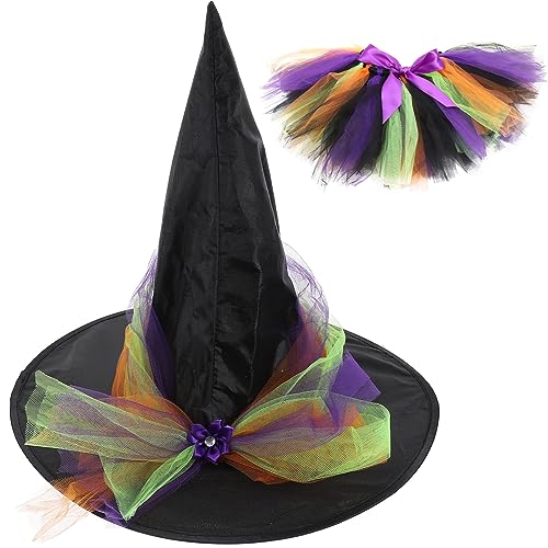 DEARMAMY 1 Set Halloween Kinderrock Anzug Freunde Zartes Halloween Kostüm Bequemes Halloween Kostüm Benutzerdefinierter Halloween Hexenhut Halloween Zubehör Masken Kit Polyester von DEARMAMY