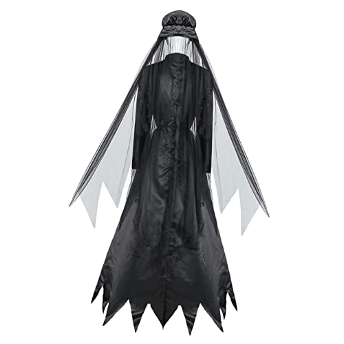DEARMAMY 1 Set Halloweenkleid Gothic Kleid Kostüm Hexenkostüm Maskerade Kleidung Hexenkostüm Goth Kleidung Halloweenkostüm Kostüme Outfits Cosplay Kleid Polyester Schwarz von DEARMAMY