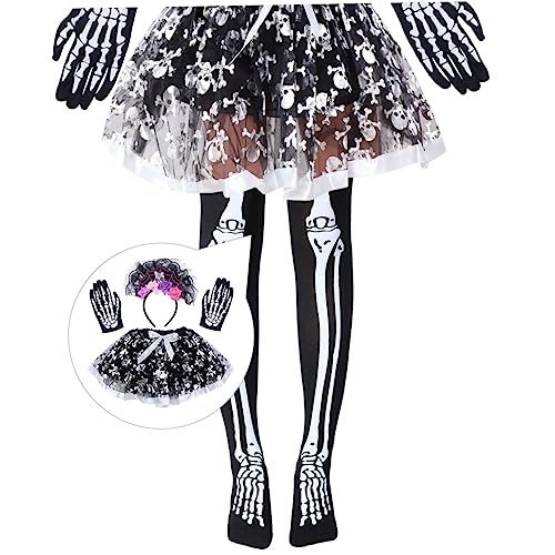 DEARMAMY 1 Set Tutu Rock Kostümzubehör Mädchen Halloween Zubehör Skelett Kind Vampir Stirnbänder Für Mädchen Stirnbänder Bekleidung Outfits Ballkleider Halloween Rock Schwarzer Stoff von DEARMAMY