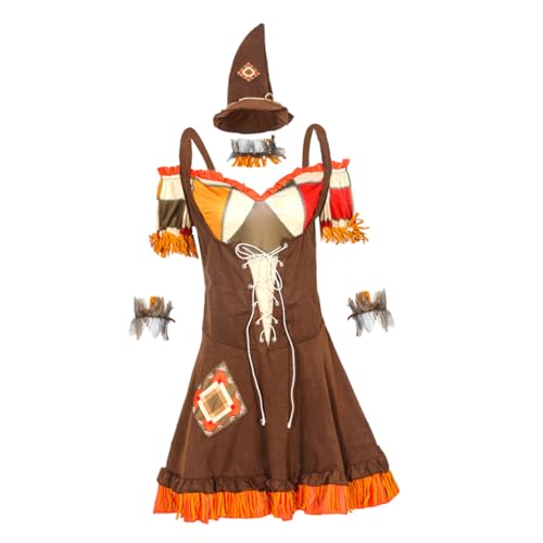 DEARMAMY 1 Set Vogelscheuchenkleid Mädchenkostüm Mit Kostüm Performancekostüm Halloweenkostüm Hexenkleidung Halloween Mit Kleid Rollenspielkleid Cosplay Kostüm Party Requisite Polyester DEARMAMY 1 Set Vogelscheuchenkleid Mädchenkostüm Mit Kostüm Performancekostüm Halloweenkostüm Hexenkleidung Halloween Mit Kleid Rollenspielkleid Cosplay Kostüm Party Requisite Polyester von DEARMAMY