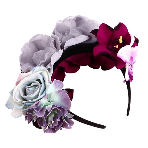 DEARMAMY 1 Stück Blumen Haarreif für Halloween Festlicher Kopfschmuck für Partys Leicht und Bequem für Kostüme Wiederverwendbar und Einfach zu Tragen von DEARMAMY