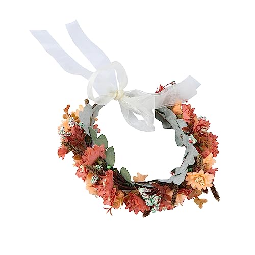 DEARMAMY 1 Stück Brautkranz Haarschmuck aus Rattan Handgemacht Blumenkopfstück für Hochzeiten Fotoshootings und Besondere Anlässe Bequemes Design von DEARMAMY