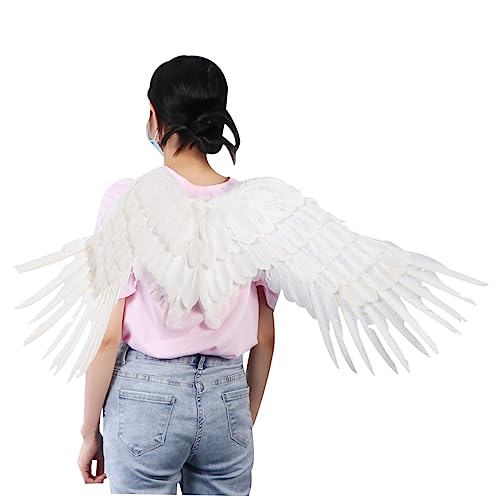 DEARMAMY 1 Stück Flügel Kostüm kinderkleider kinderkleidung fashing costume igelkostümkinder brillenband verstellbar prom Geschenkidee Weiß Party basteln Und Stoff Fee Engelsflügel von DEARMAMY
