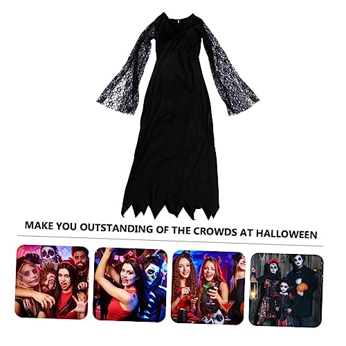 DEARMAMY 1 Stück Halloween Bühnenkostüm Halloween Kostüm Maskerade Kleidung Cosplay Kleid Hexenkostüm Kostüme Halloween Cosplay Kostüm Ausgefallenes Schwarzes Polyester Polyester von DEARMAMY