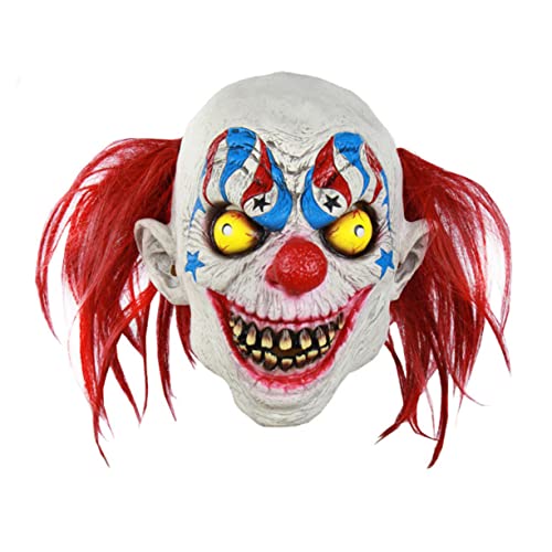 DEARMAMY 1 Stück Halloween Clown Maske Furchterregende Gruselige Halloween Masken Halloween Schreckensmaske Halloween Kopfmaske Halloween Cosplay Kopfbedeckung Halloween Böse Maske von DEARMAMY