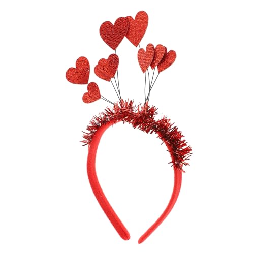 DEARMAMY 1 Stück Herz Haarreif Haarschmuck für Valentinstag Party Roter Kopfschmuck mit Herzen für Besondere Anlässe Hochzeiten Feiern und Cosplay von DEARMAMY