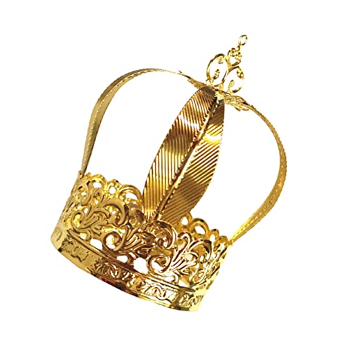 DEARMAMY 1 Stück Kronenkuchen dekorieren Prinzessin Tortenaufleger Junge Dekoration Tortenaufsätze für Geburtstage Ornament Kronenschmuck alles zum geburtstag kuchen Eisen Golden von DEARMAMY