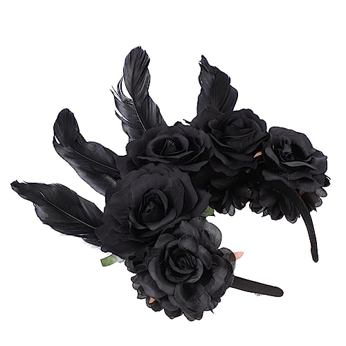 DEARMAMY 1 Stück Schwarzes Kunstrose Haarband für Halloween Party Cosplay Stirnband Accessoire für Damen und Besondere Anlässe DEARMAMY 1 Stück Schwarzes Kunstrose Haarband für Halloween Party Cosplay Stirnband Accessoire für Damen und Besondere Anlässe von DEARMAMY