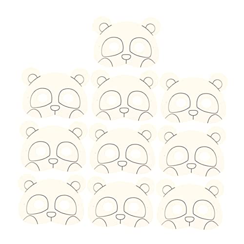 DEARMAMY 10 Stück Kinder Tiermaske Handwerk Leere Masken Graffiti Cosplay Spielzeug Handgemachte DIY Kunst Materialien Für Den Kindergarten (leere Graffiti Panda Maske) von DEARMAMY