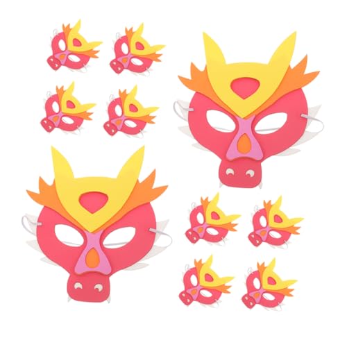 DEARMAMY 10 Stück Kindermaske Zum Jahr Des Drachen Masken Monster Bausatz Halloween Masken-cosplay Kostüm Maske Reinigen Nase Gruselige Halloween-maske Gesicht Kindermaske Eva Rot von DEARMAMY