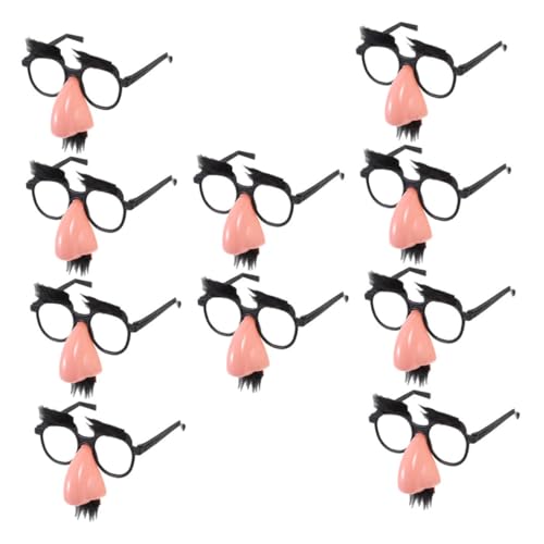 DEARMAMY 10 Stück Teiliges Halloween Big Nose Brille mit Augenbrauen und Schnurrbart Lustige Wiederverwendbare Cosplay-brille für Erwachsene und Vielseitiges Party-accessoire für Geburtstag von DEARMAMY