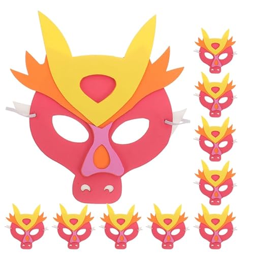 DEARMAMY Drachenmasken-set 10-teilig Kindermasken Für Cosplay Und Karneval Maskenbälle Einzigartiges Partyzubehör DEARMAMY Drachenmasken-set 10-teilig Kindermasken Für Cosplay Und Karneval Maskenbälle Einzigartiges Partyzubehör von DEARMAMY