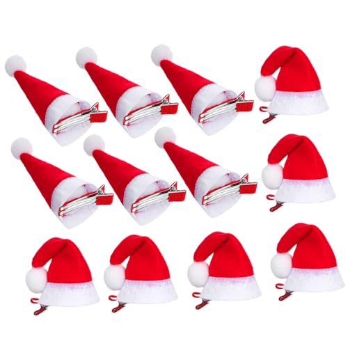 DEARMAMY 12 Stück Weihnachts Haarspangen Teiliges mit Mini Weihnachtsmützen Süße Haarklammern für Damen für Weihnachtsfeiern Karneval und Cosplay aus Hochwertigem Plüsch und Gefertigt DEARMAMY 12 Stück Weihnachts Haarspangen Teiliges mit Mini Weihnachtsmützen Süße Haarklammern für Damen für Weihnachtsfeiern Karneval und Cosplay aus Hochwertigem Plüsch und Gefertigt von DEARMAMY