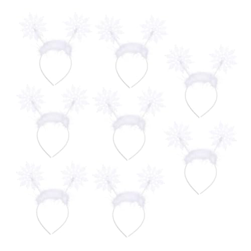 DEARMAMY 16 Stück Teiliges Weihnachts Schneeflocken Haarreif Weiß Festlicher Haarschmuck für Xmas Partys Kostümierte Feiern Familienfeste Originelles Accessoire für Fröhliche Winterfeiern von DEARMAMY