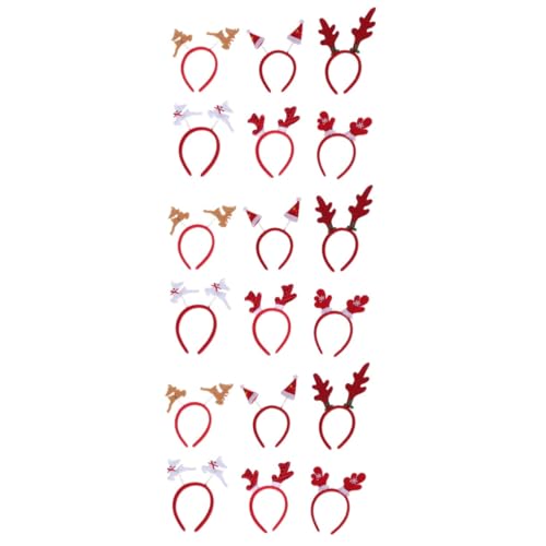 DEARMAMY 18 Stck. Teiliges Weihnachts Haarband Rentier Geweih Haarschmuck Leichtes Stirnband für Erwachsene Party Karneval Fasching von DEARMAMY