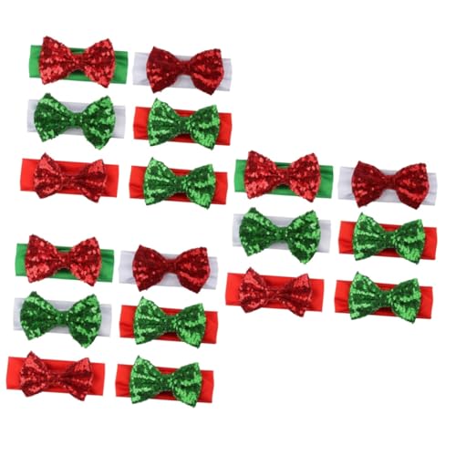 DEARMAMY 18 Stück Teiliges Weihnachts Stirnband aus Elastischem mit Zarten Schleifen Weiches Kopfband für Junge Mädchen und Bequemes Haarschmuck Accessoire für Festliche von DEARMAMY
