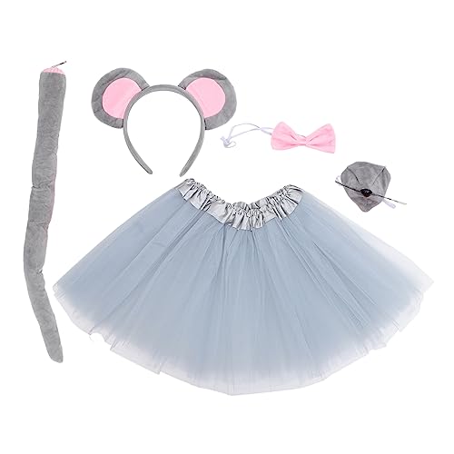 DEARMAMY 1Satz Kostüm Set für Teiliges Kostüm mit Tutu Rock Haarreifen Fliege und Nase für Halloween Geburtstagsfeiern Cosplay und Rollenspiele von DEARMAMY