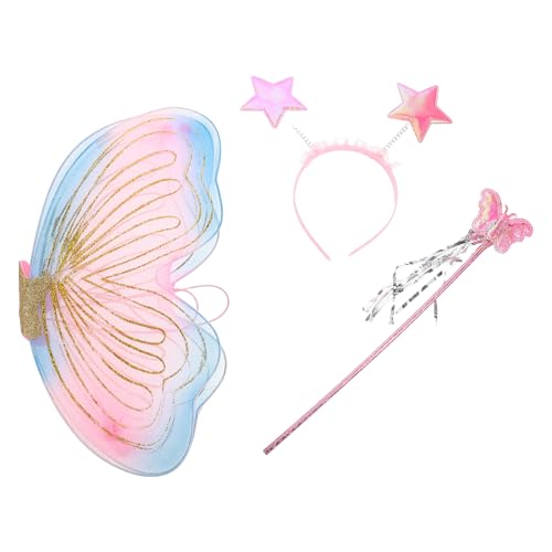 DEARMAMY 1Satz Schmetterlingskostüm für Flügeln Feenstab Stirnband für Kinderpartys Cosplay Bühnenaufführungen Sicher für Stundenlangen Spielspaß DEARMAMY 1Satz Schmetterlingskostüm für Flügeln Feenstab Stirnband für Kinderpartys Cosplay Bühnenaufführungen Sicher für Stundenlangen Spielspaß von DEARMAMY