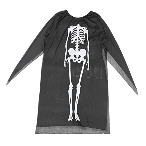 DEARMAMY 1Stk Halloweenkostüm Maske Halloween-Skelett-Kostüm beängstigend Kind Geist Mantel halloween perücke perücken für halloween Skelett Kostüm Halloween-Skelett kleiden Stoff Black von DEARMAMY