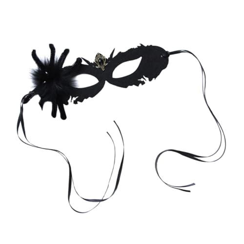DEARMAMY 1Stk Spinnen-Halbgesichtsmaske Masken für Tanzpartys Halloween-Masken für Halloween-Spinne halloween masken halloweenmaske Party-Maske Cosplay-Maske Plüschstreifen Black von DEARMAMY