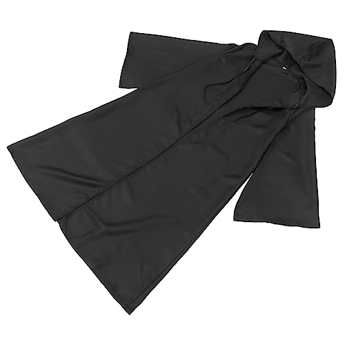 DEARMAMY 1stk Halloween-umhang Mit Kapuze Schwarzer Umhang Halloween- Kapuzenmantel Halloween-Requisiten Kostüm Maske Halloween-Mantel Für Erwachsene Polyester (Polyester) Black von DEARMAMY