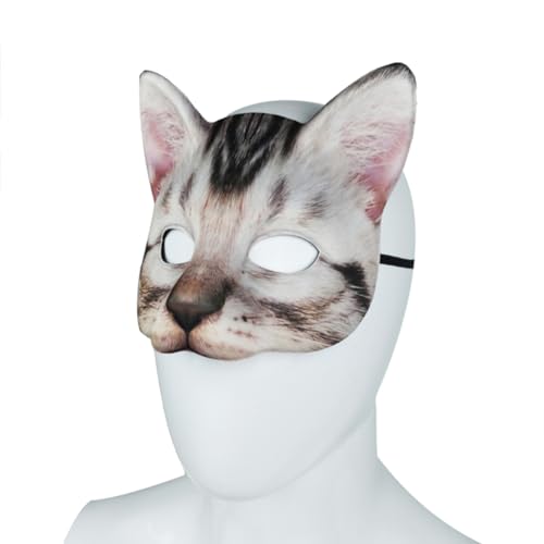DEARMAMY 1stk Kostüm Maskerade Katze Gesichtsmaske Maskentier Halloween-katzenmaske Halloween-tiermasken Halbmaske Halloween Halloween-cosplay-maske Katze Maulkorb Halbe Katzenmaske Blue von DEARMAMY