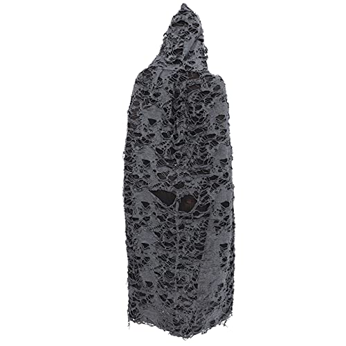 DEARMAMY 1stk Zerfetzter Umhang Halloween-umhang Kap Samtumhang Umhang Mit Bühnendekoration Party-umhang Cosplay-Mantel Maskerade Vampir- Haube Sensenmann Mäntel Festival Black Stoff von DEARMAMY