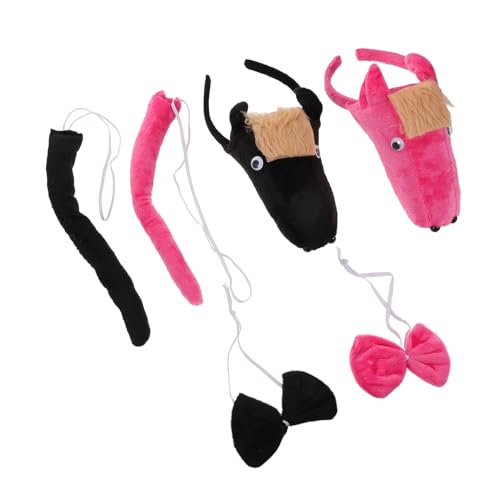 DEARMAMY 2 Sätze Pferde Ohren Haarreif Fliege für Dschungel Themenparty Robustes Tier Cosplay Set für Kindergruppen Wiederverwendbar für Fotoaktionen von DEARMAMY