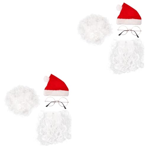 DEARMAMY 2 Sätze Santa Claus Cosplay Teilig mit Perücke Brille und Weihnachtsmütze Atmungsaktiv Langlebig und Wiederverwendbar Geeignet für Weihnachten Bühnenauftritte und Karneval DEARMAMY 2 Sätze Santa Claus Cosplay Teilig mit Perücke Brille und Weihnachtsmütze Atmungsaktiv Langlebig und Wiederverwendbar Geeignet für Weihnachten Bühnenauftritte und Karneval von DEARMAMY