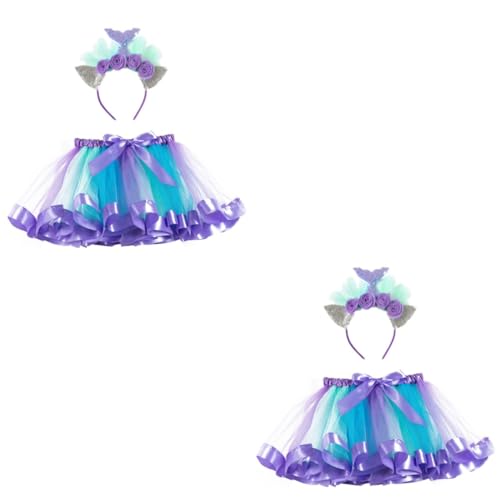 DEARMAMY 2 Sätze Tüllrock mit Meerjungfrau Haarband Weicher Netzstoff Bubble Skirt Festliches Weihnachtskostüm für Mädchen für Geburtstage Tanz und Fasching DEARMAMY 2 Sätze Tüllrock mit Meerjungfrau Haarband Weicher Netzstoff Bubble Skirt Festliches Weihnachtskostüm für Mädchen für Geburtstage Tanz und Fasching von DEARMAMY